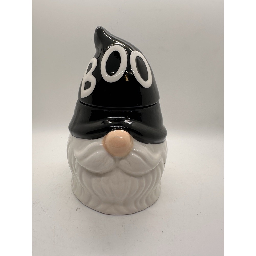Martha Stewart BOO Halloween‎ Gnome Candle Ceramic Jar White Pumpkin 16oz
